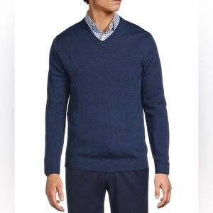 Hart Schaffner Marx Merino Wool V-Neck Sweater - Navy. Size XXL